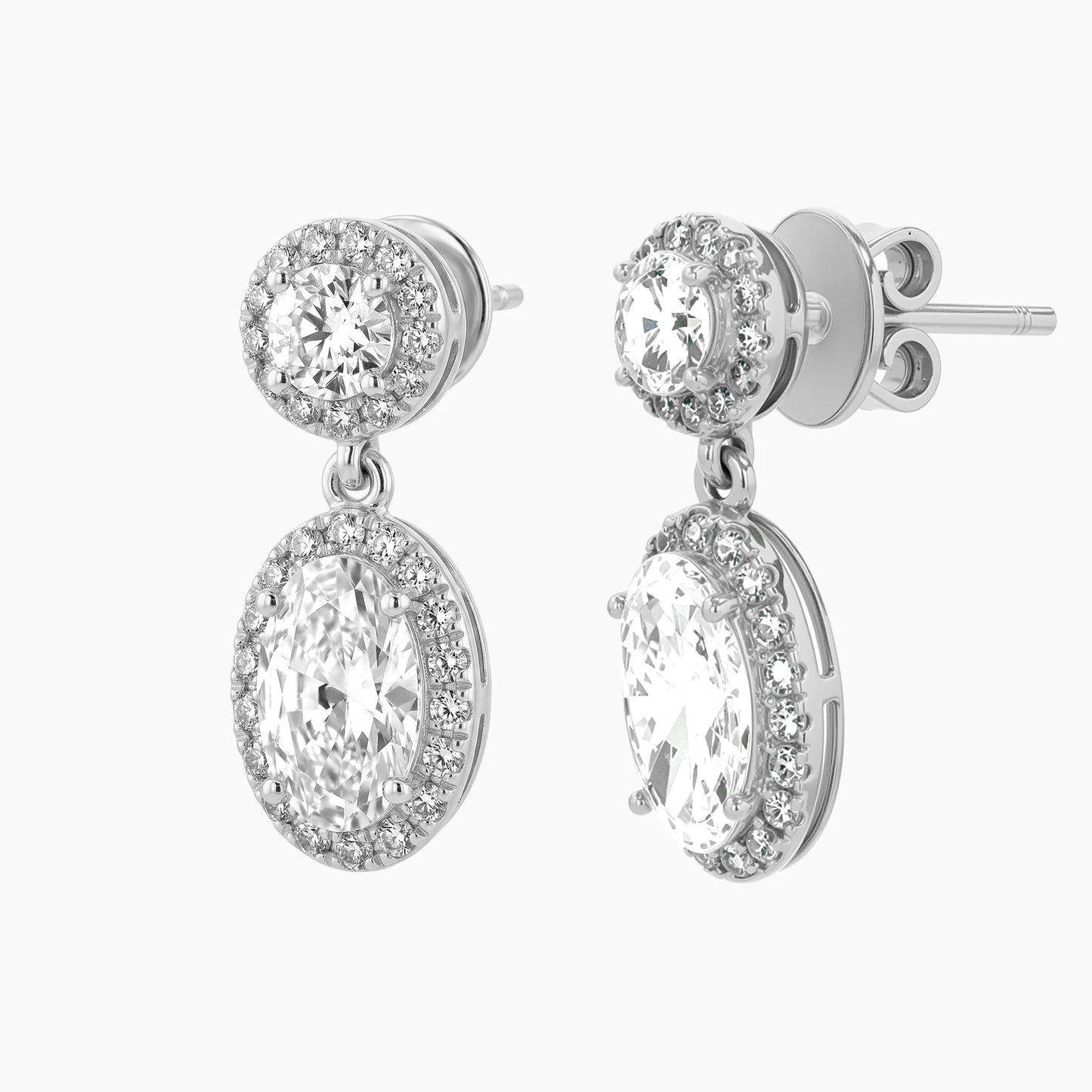 NINA-ROSE Round Oval Halo Drops |