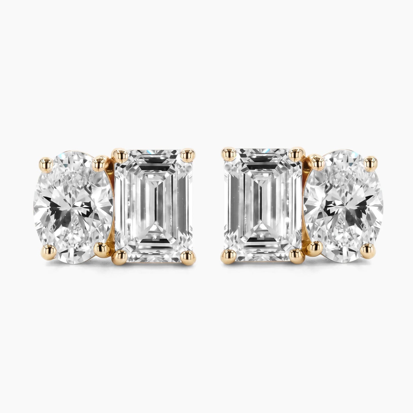 ROSETTA "Toi et Moi" Emerald and Oval Studs |