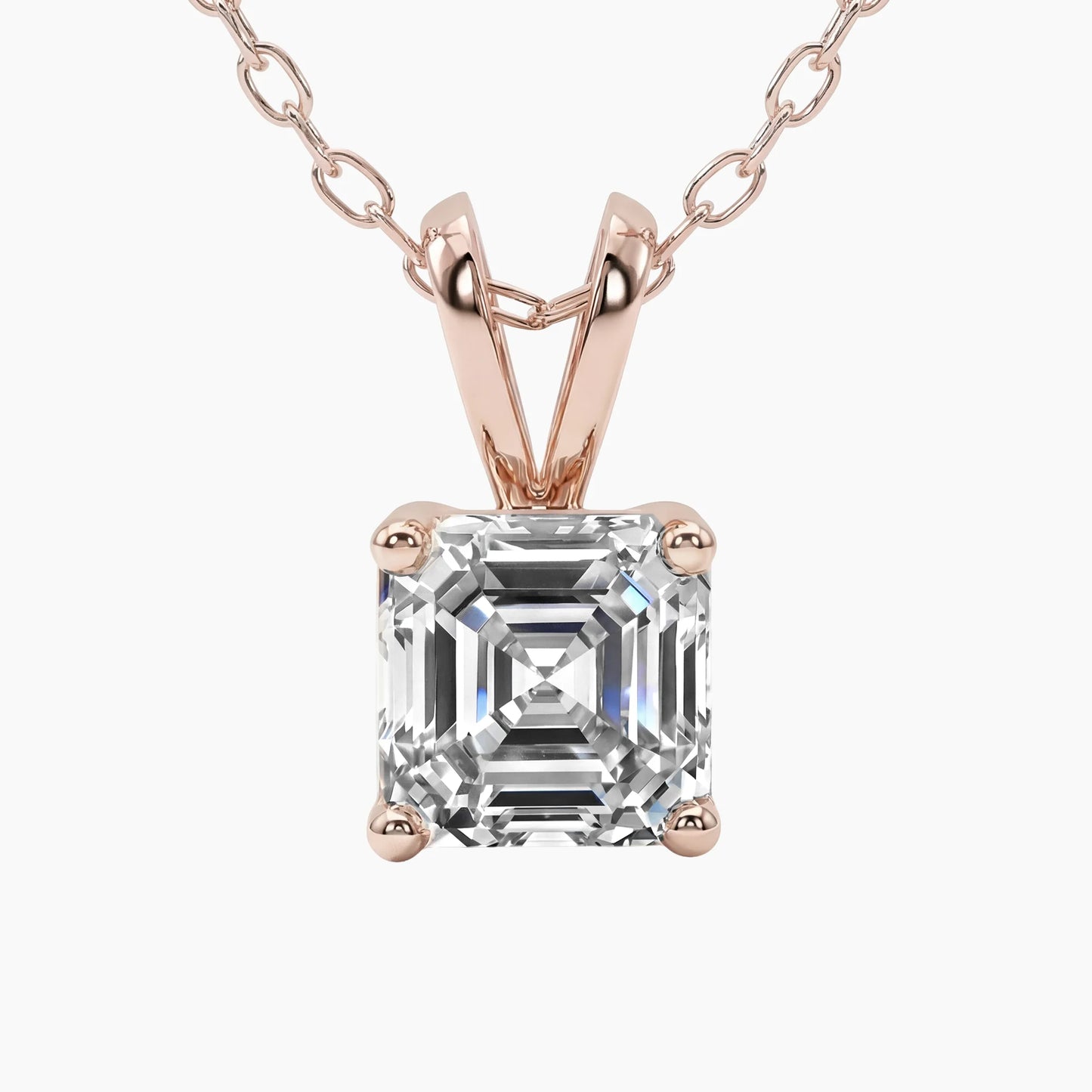 MEG Solitaire Asscher Design with Adjustable Cable Chain |