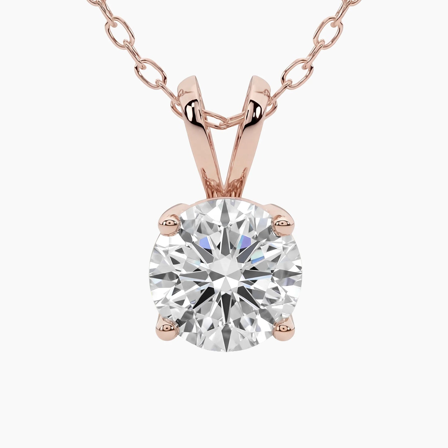 LUISA Classic Round Solitaire Design with Adjustable Cable Chain |