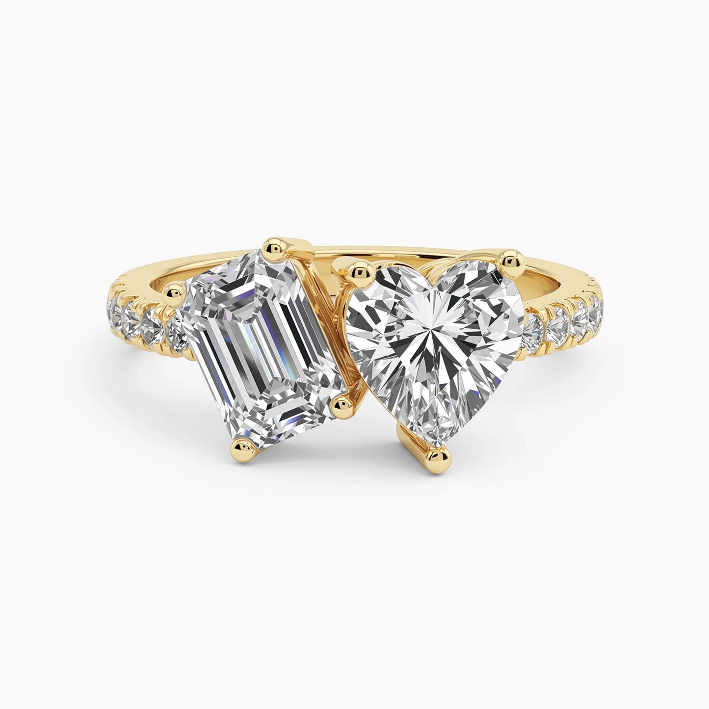 2 CTW PAOLA "Toi et Moi" Emerald and Heart |