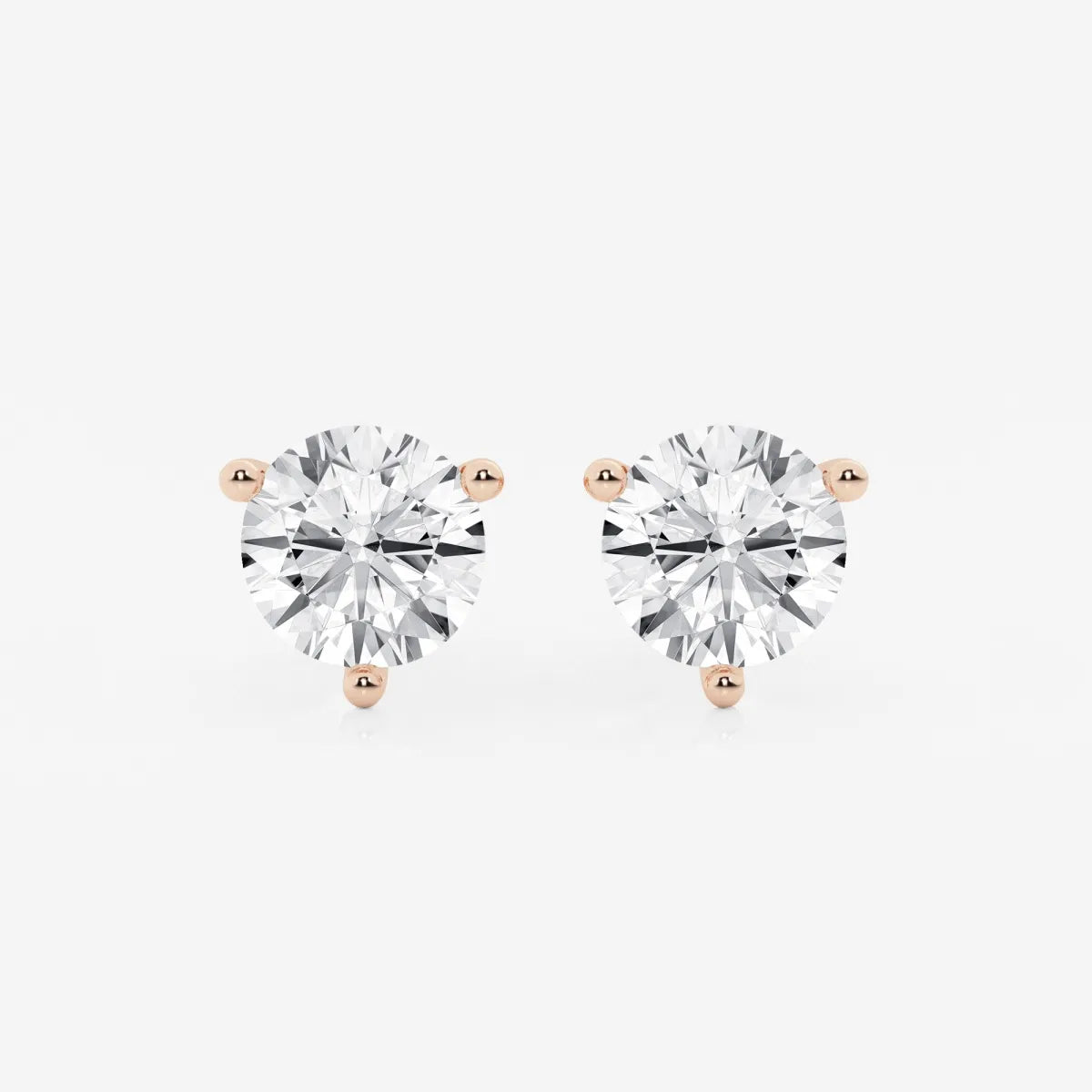 CLARA Classic Three Prong Round Martini Studs |
