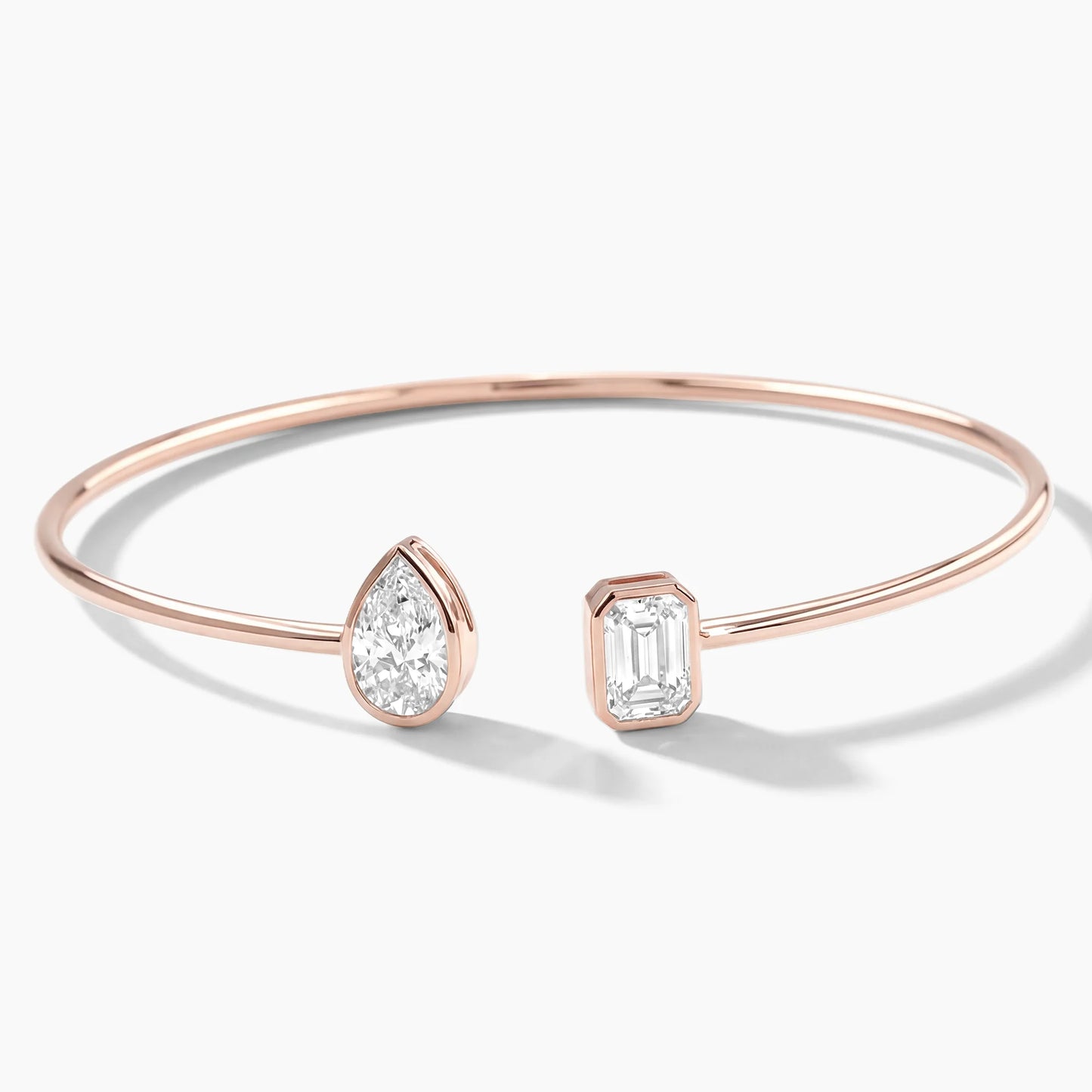 BLANCA "Toi et Moi" Pear and Emerald Bangle |