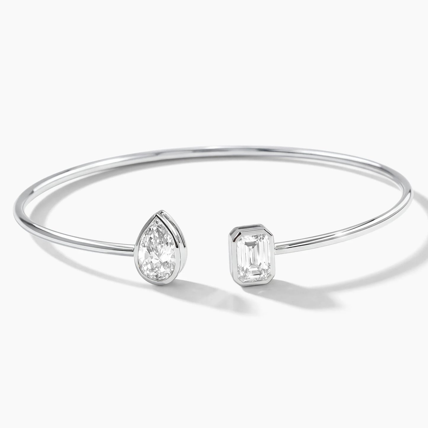 BLANCA "Toi et Moi" Pear and Emerald Bangle |