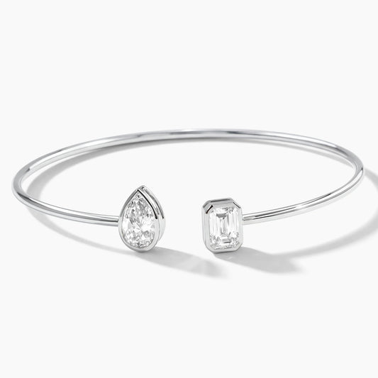 BLANCA "Toi et Moi" Pear and Emerald Bangle |