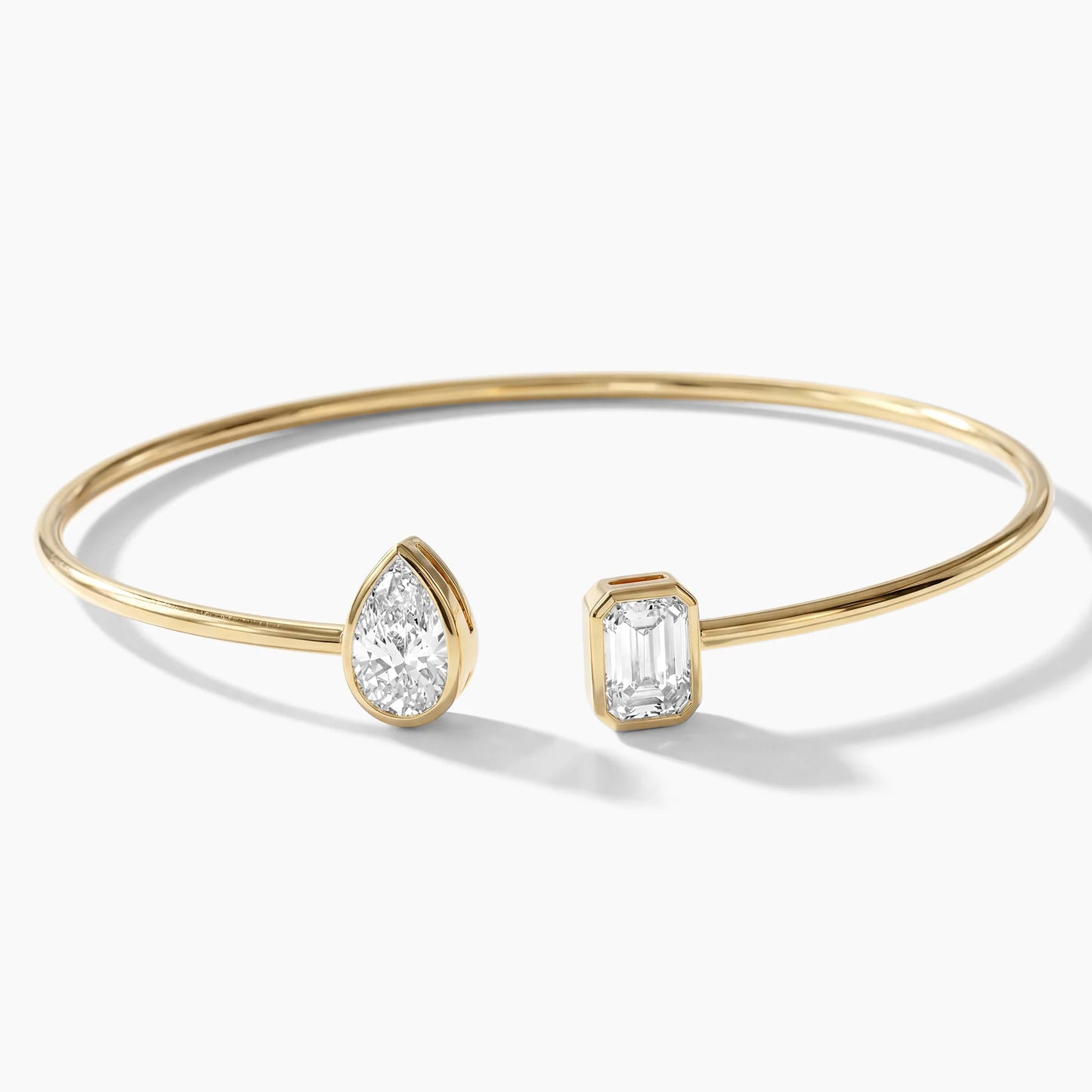 BLANCA "Toi et Moi" Pear and Emerald Bangle |