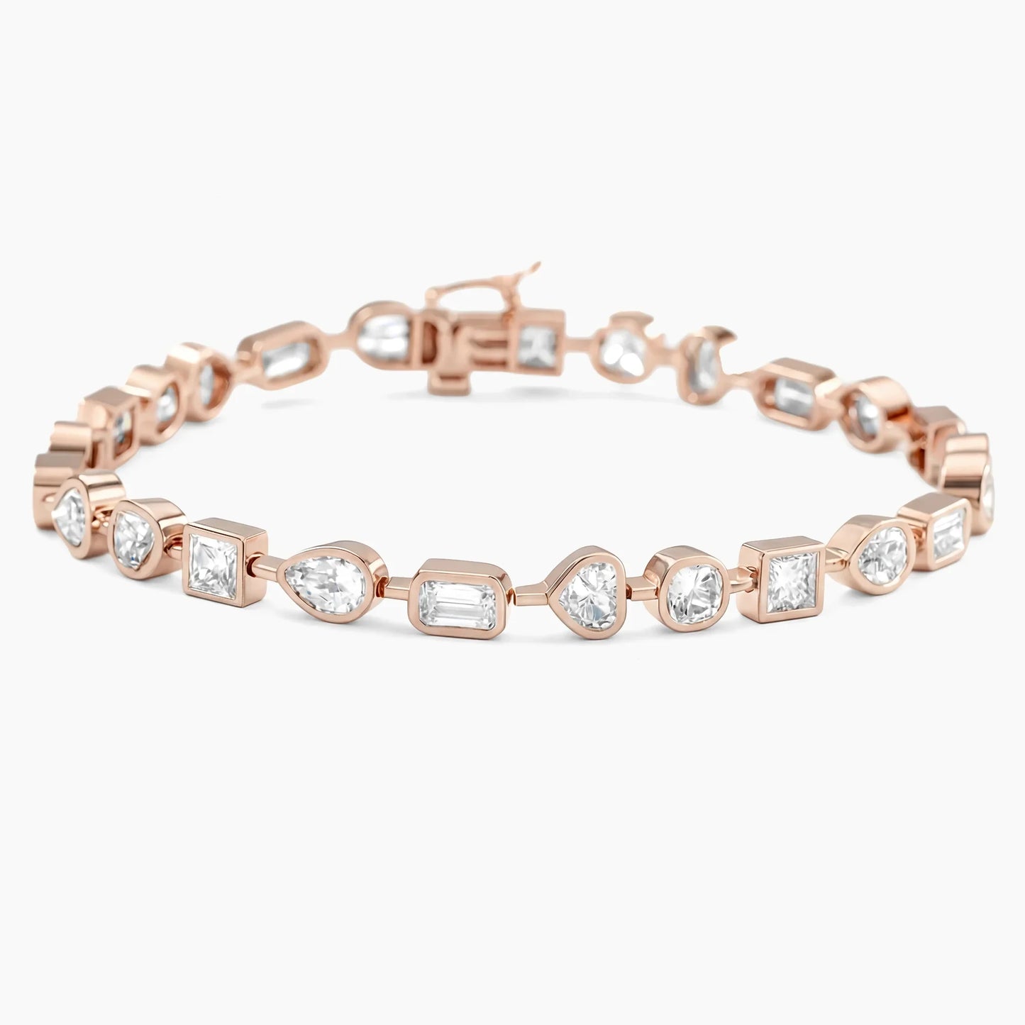 AURORA Bezel-Set Multi-Shape East to West Tennis |