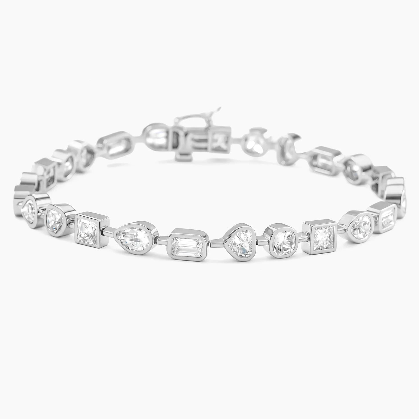 AURORA Bezel-Set Multi-Shape East to West Tennis |