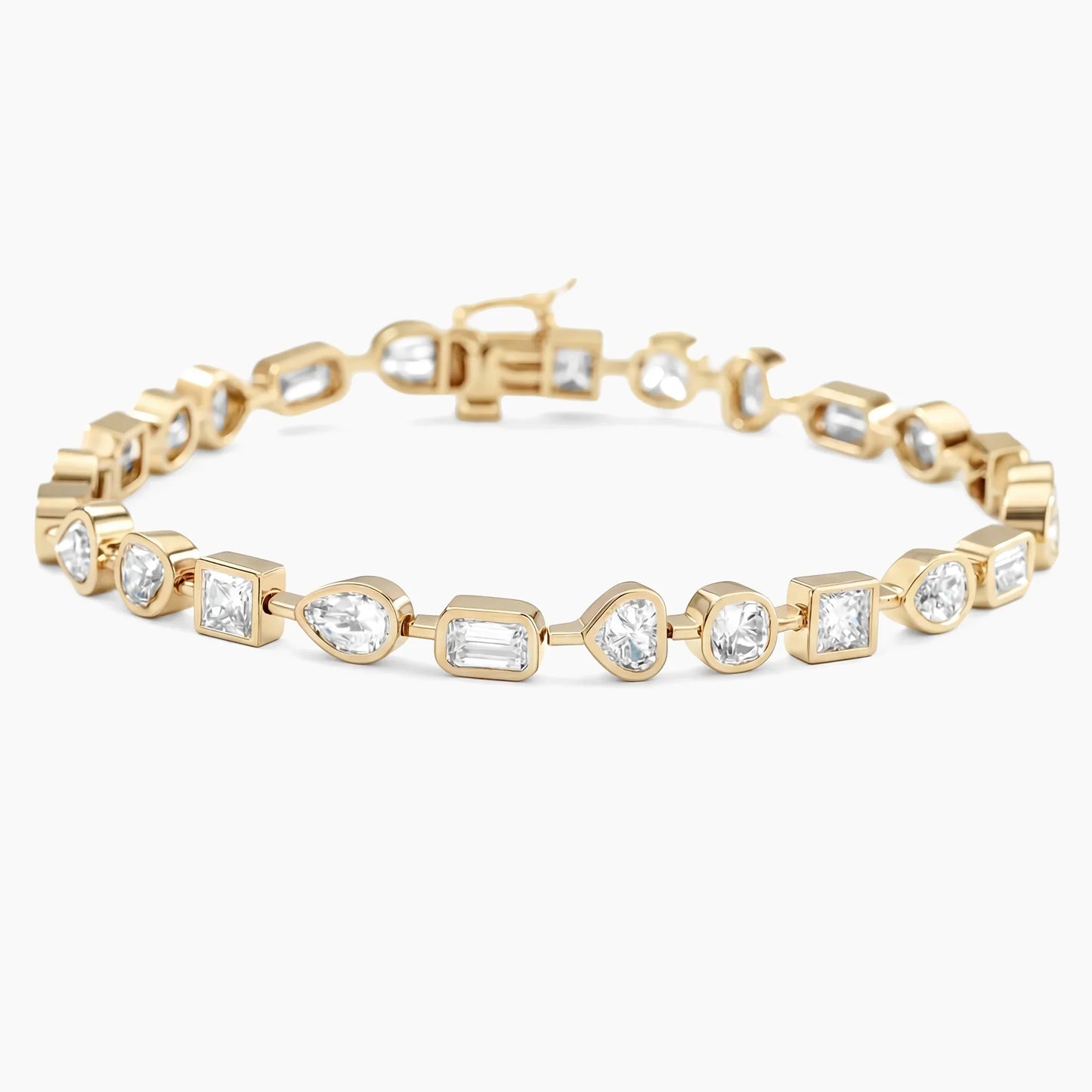 AURORA Bezel-Set Multi-Shape East to West Tennis |