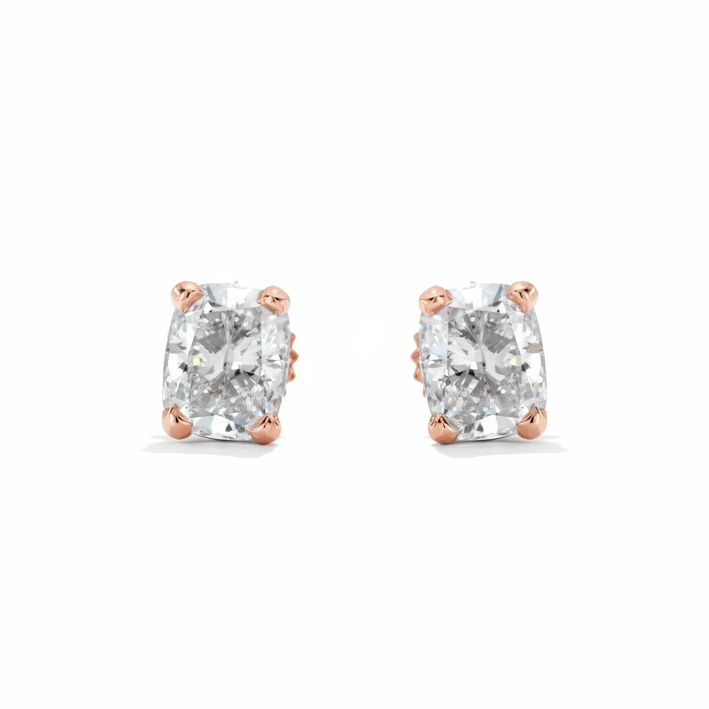 ALINA Four Prong Cushion Basket Studs |