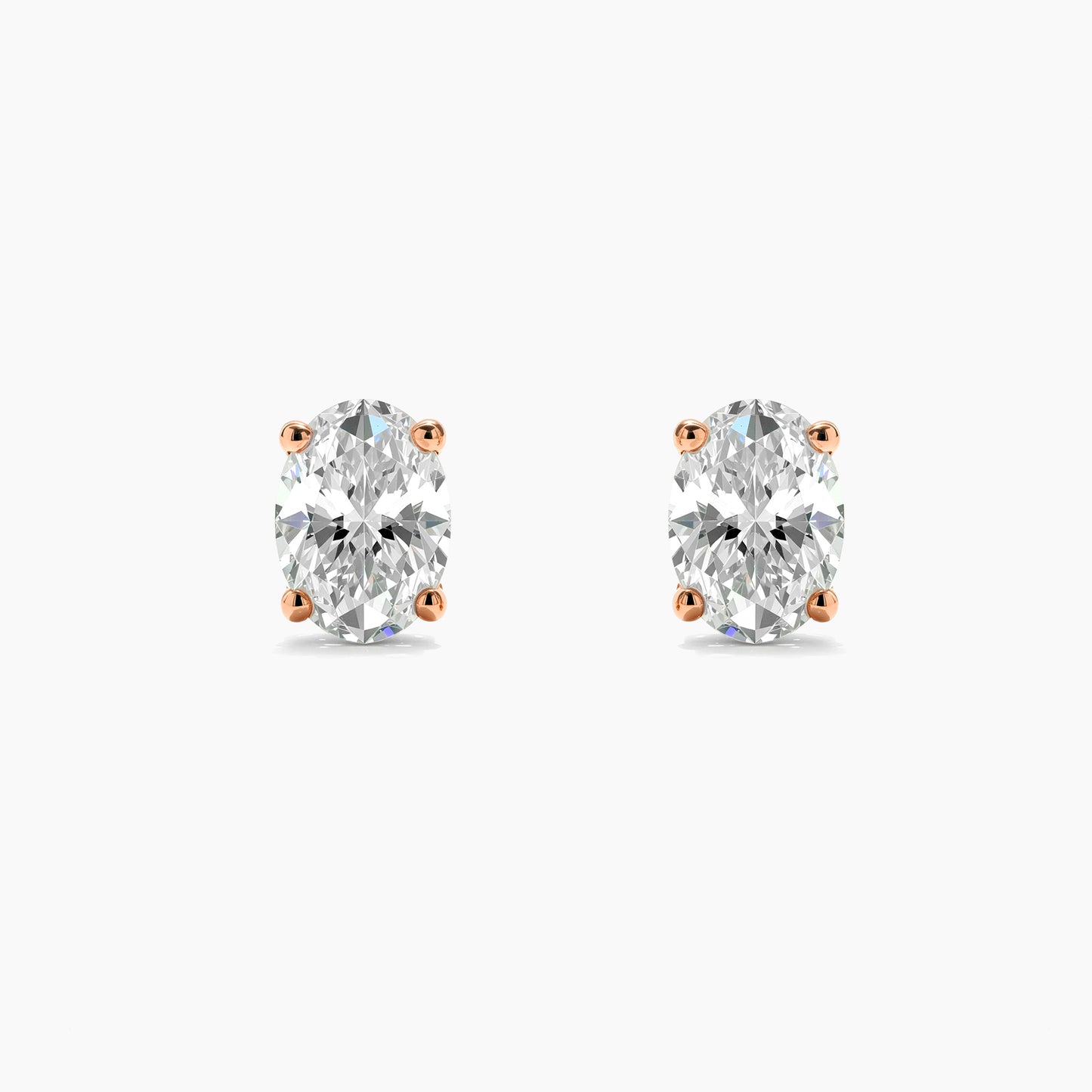 CASSANDRA Four Prong Oval  Basket Studs |
