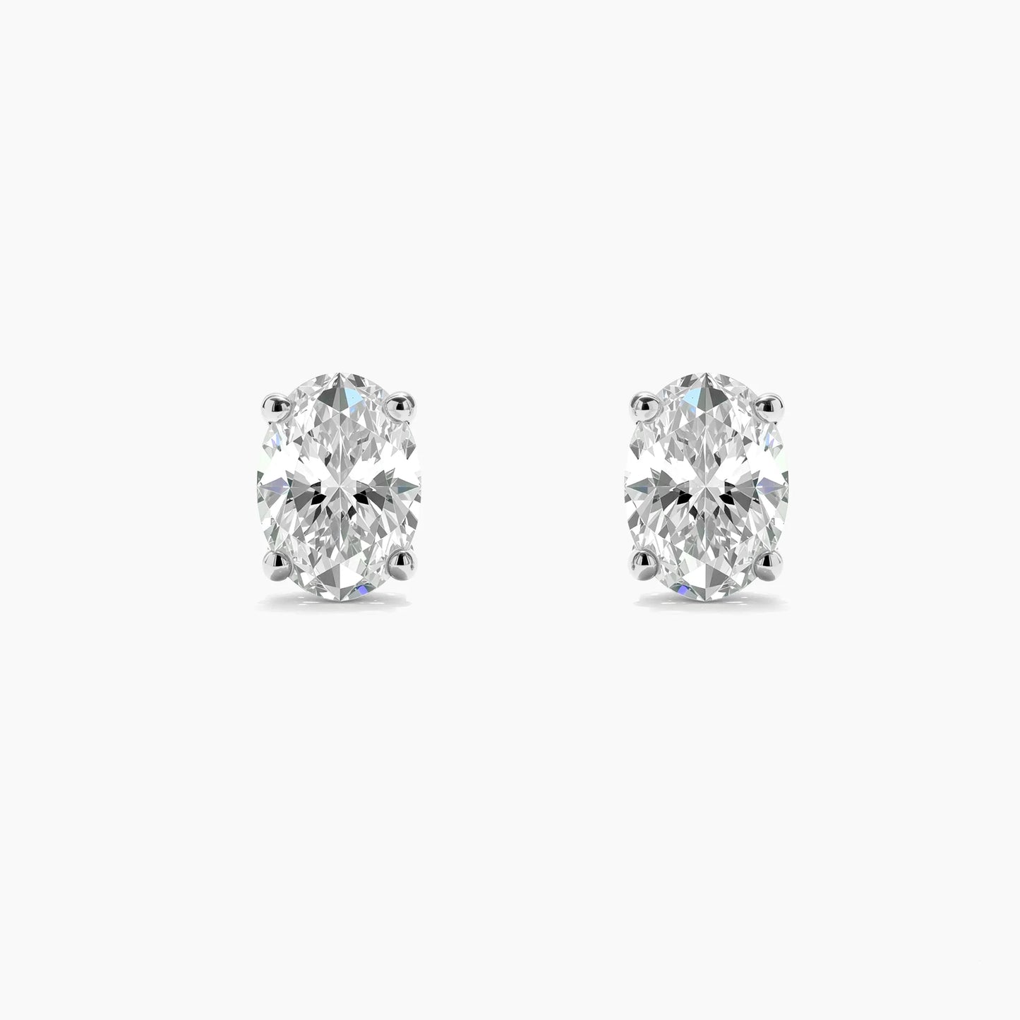 CASSANDRA Four Prong Oval  Basket Studs |