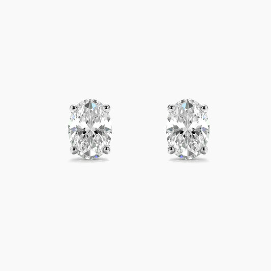 CASSANDRA Four Prong Oval  Basket Studs |