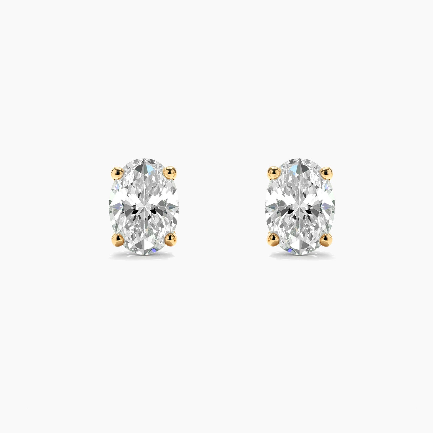 CASSANDRA Four Prong Oval  Basket Studs |