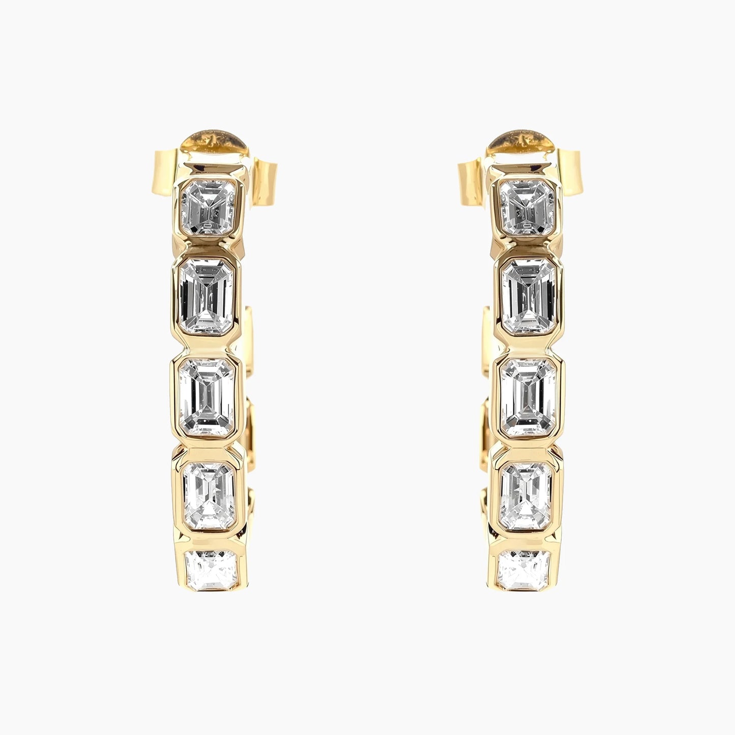 MIA-BELLE Emerald Bezel In-Out Hoops |