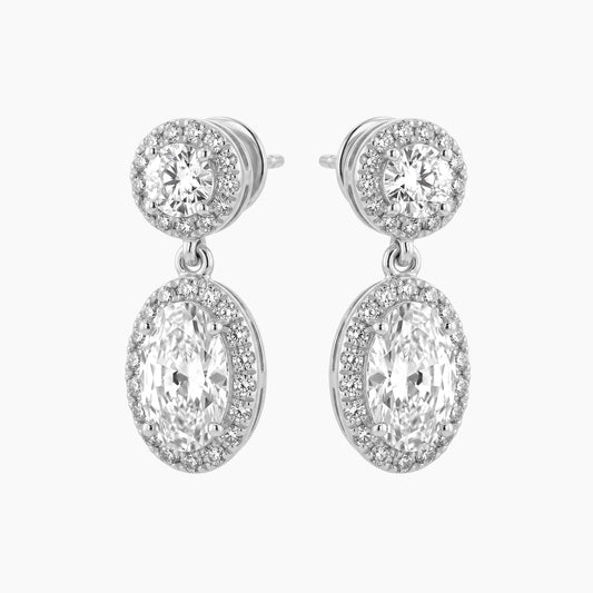 NINA-ROSE Round Oval Halo Drops |