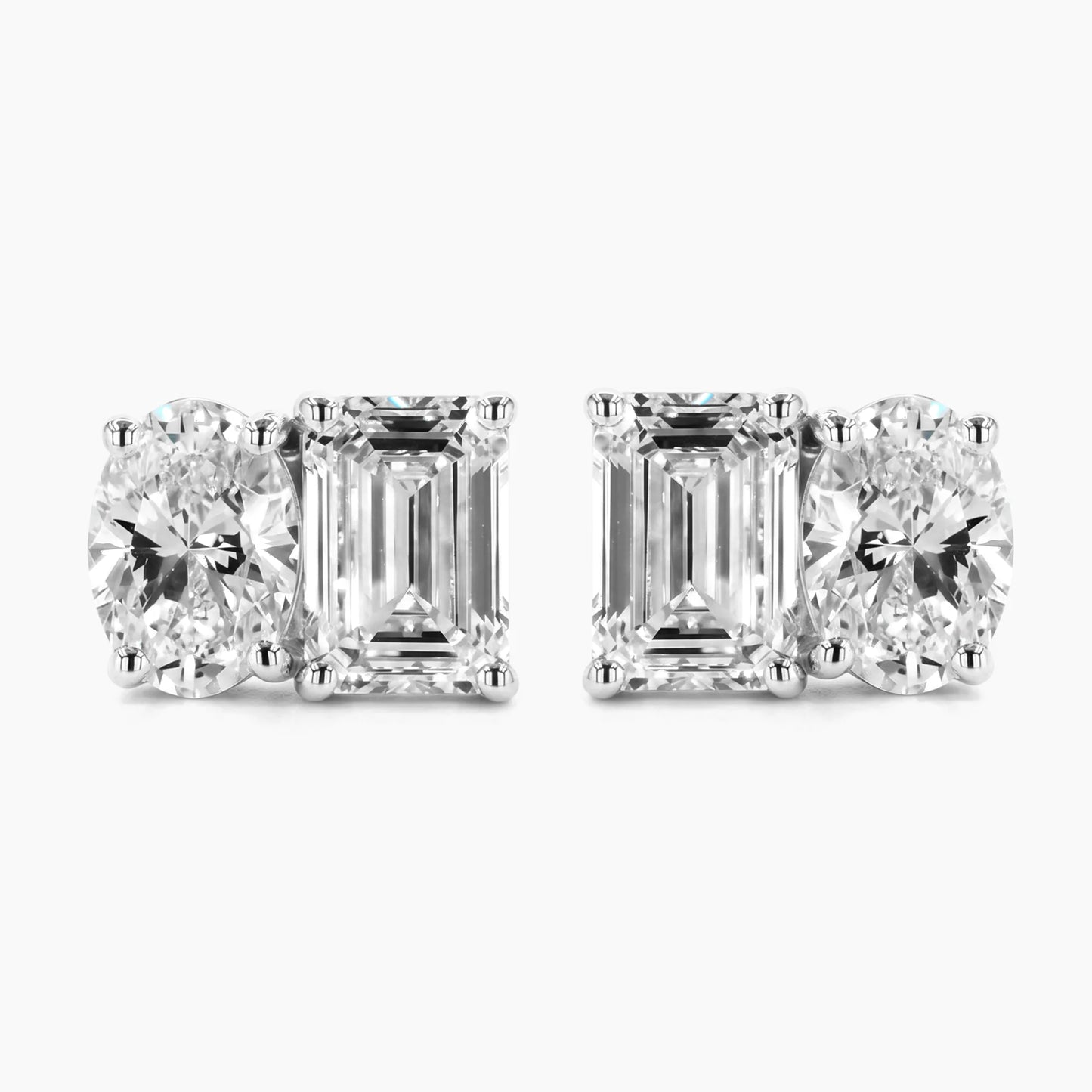 ROSETTA "Toi et Moi" Emerald and Oval Studs |