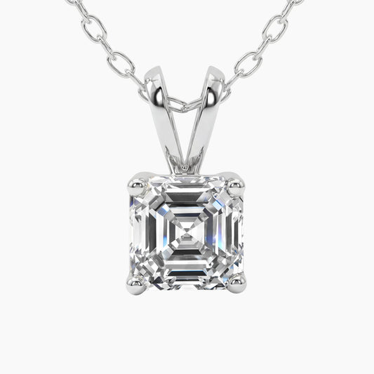 MEG Solitaire Asscher Design with Adjustable Cable Chain |