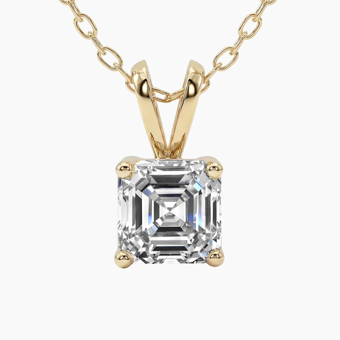 MEG Solitaire Asscher Design with Adjustable Cable Chain |