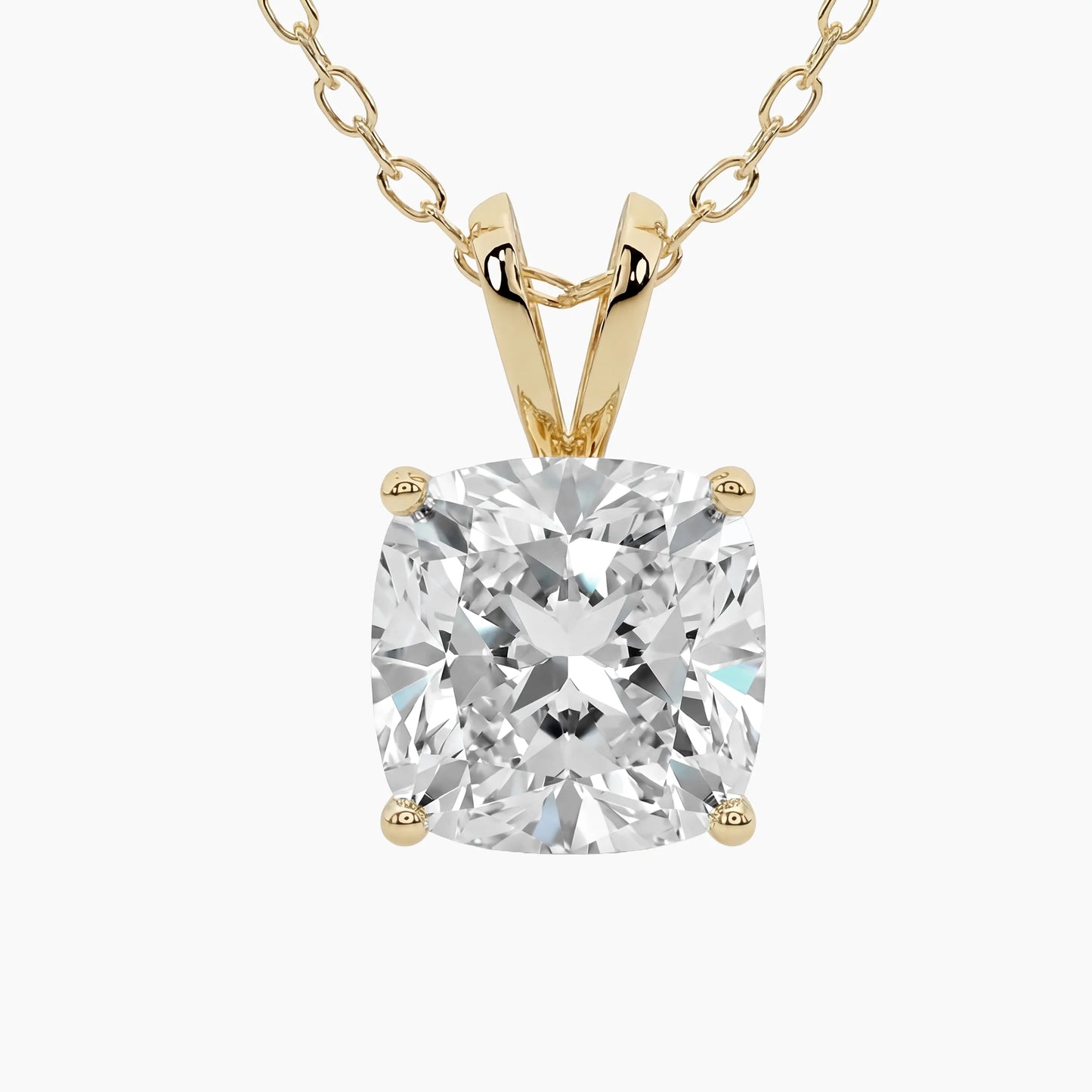 CARMELA Classic Cushion Solitaire Design with Adjustable Cable Chain |