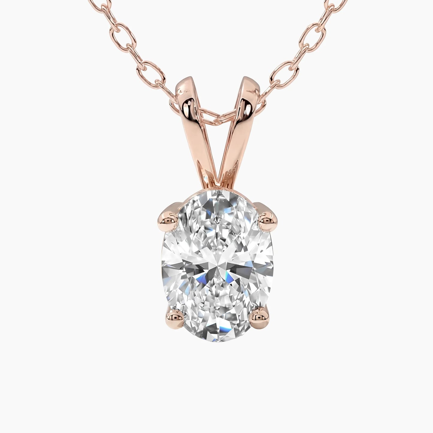 CHELSEA Classic Oval Solitaire Design with Adjustable Cable Chain |