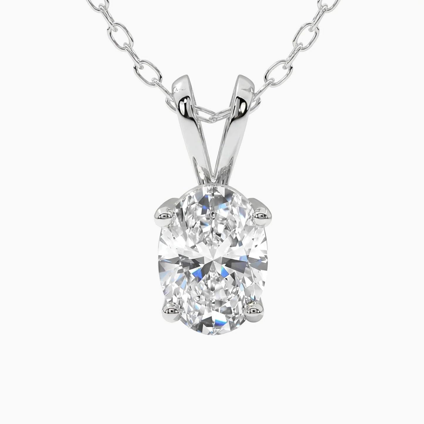 CHELSEA Classic Oval Solitaire Design with Adjustable Cable Chain |