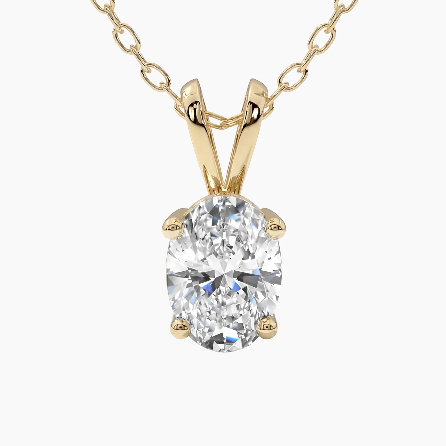 CHELSEA Classic Oval Solitaire Design with Adjustable Cable Chain |
