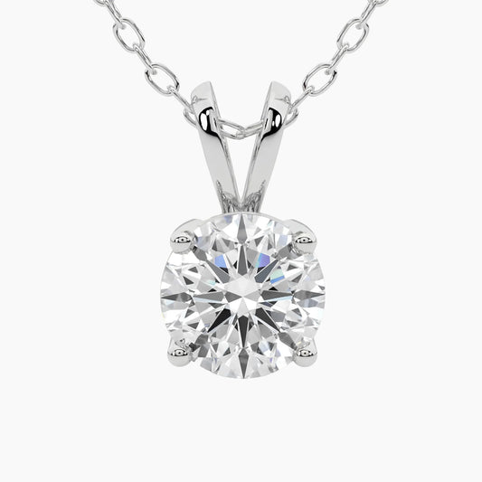 LUISA Classic Round Solitaire Design with Adjustable Cable Chain |