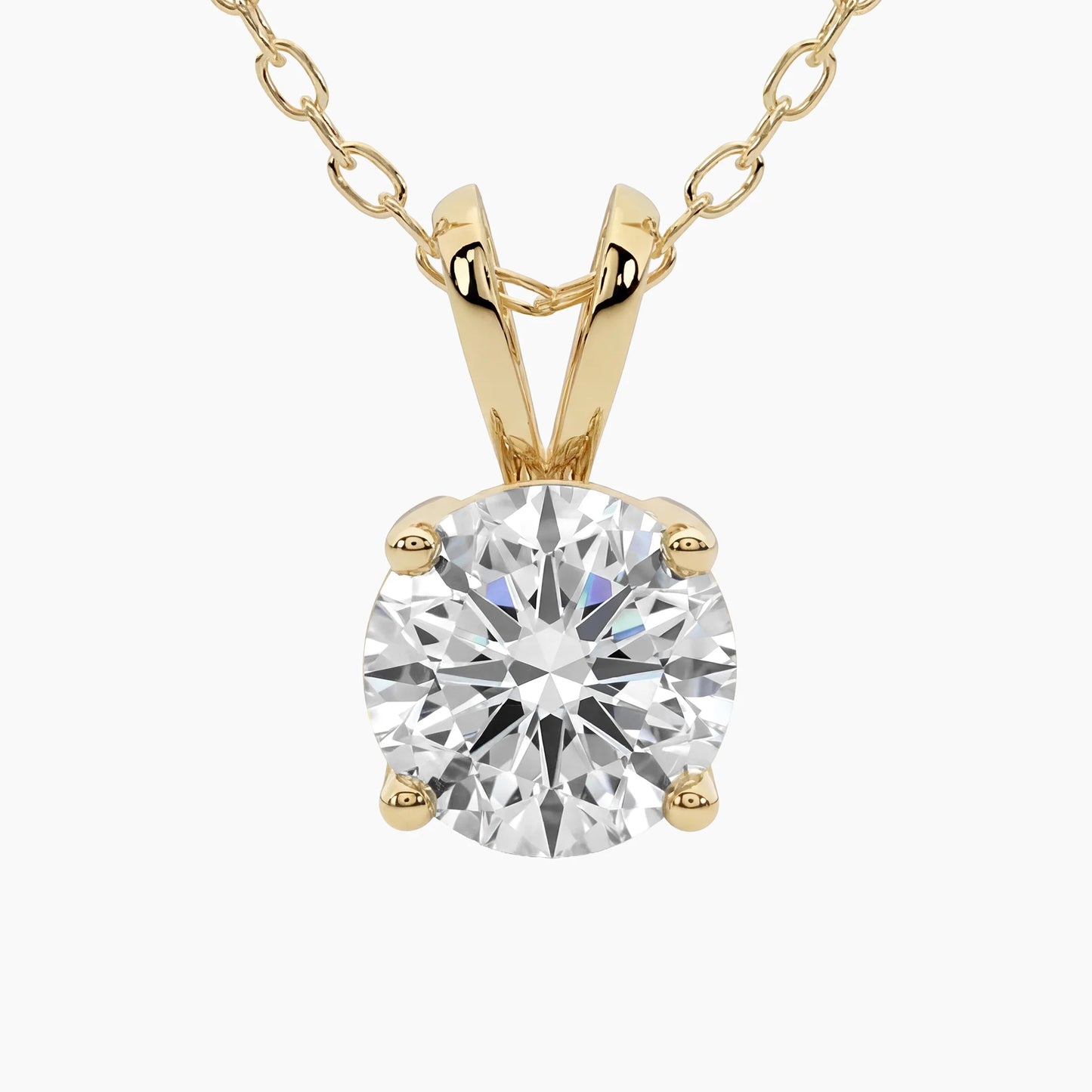 LUISA Classic Round Solitaire Design with Adjustable Cable Chain |