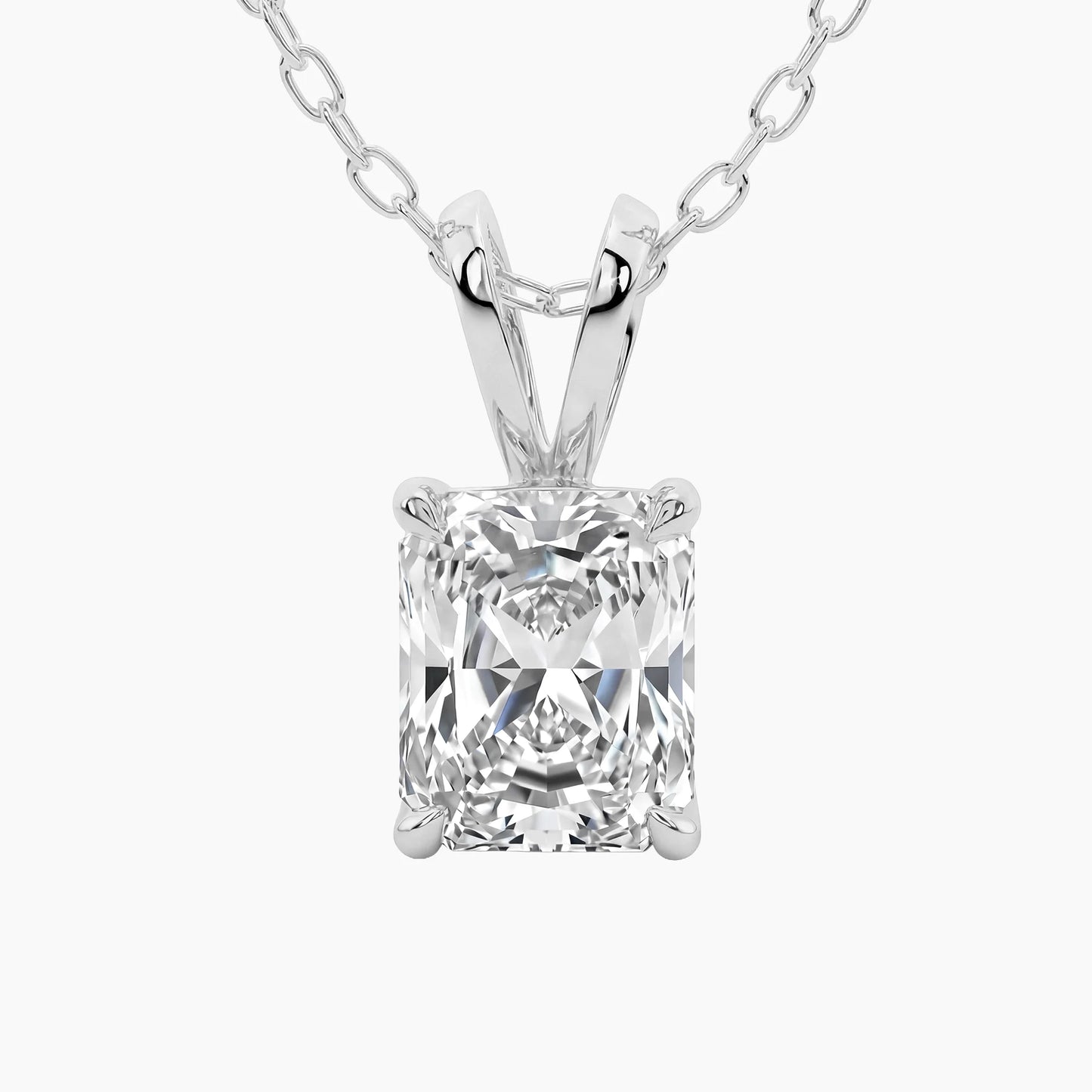 OLENA Classic Radiant Solitaire Design with Adjustable Cable Chain |