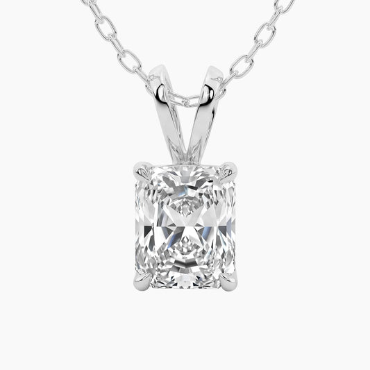 OLENA Classic Radiant Solitaire Design with Adjustable Cable Chain |