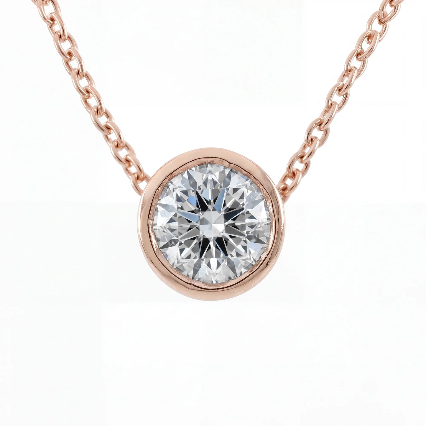 GRAZI Round Bezel Solitaire Design with Adjustable Chain |