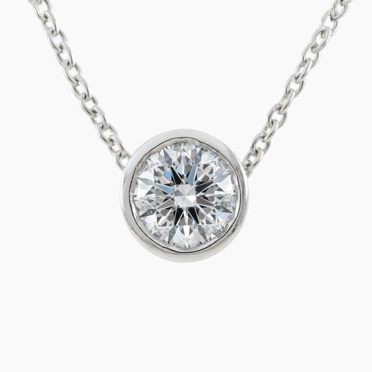 GRAZI Round Bezel Solitaire Design with Adjustable Chain |