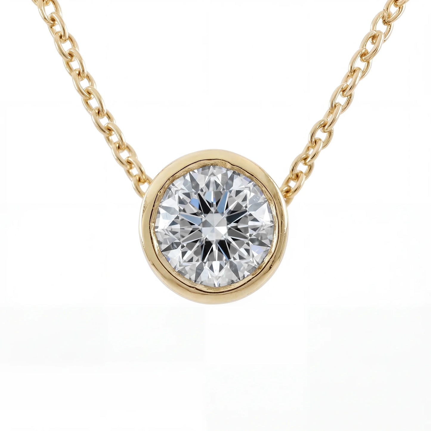 GRAZI Round Bezel Solitaire Design with Adjustable Chain |