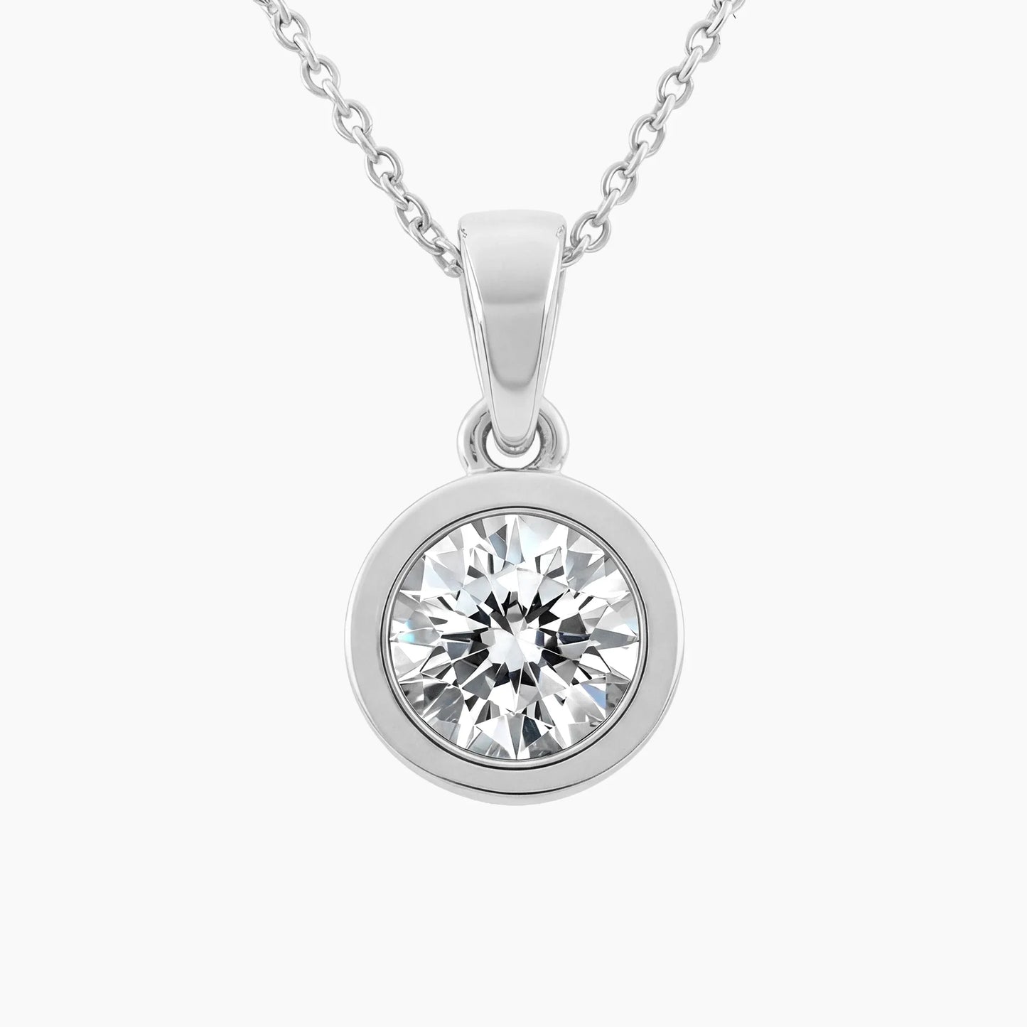 GRACE Bezel-Set Bail Pendant with Chain (setting only)