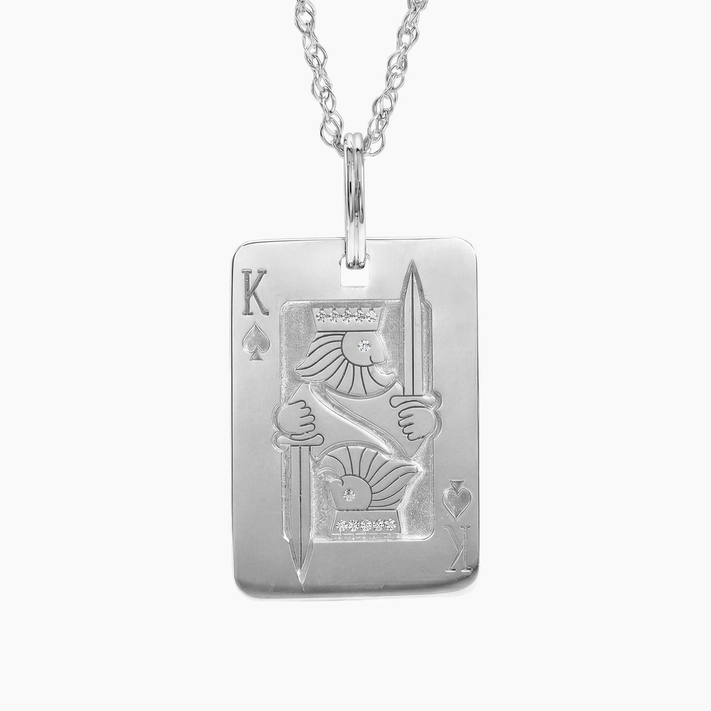 Carmine King of Spades Design in 14K Gold with Chain |