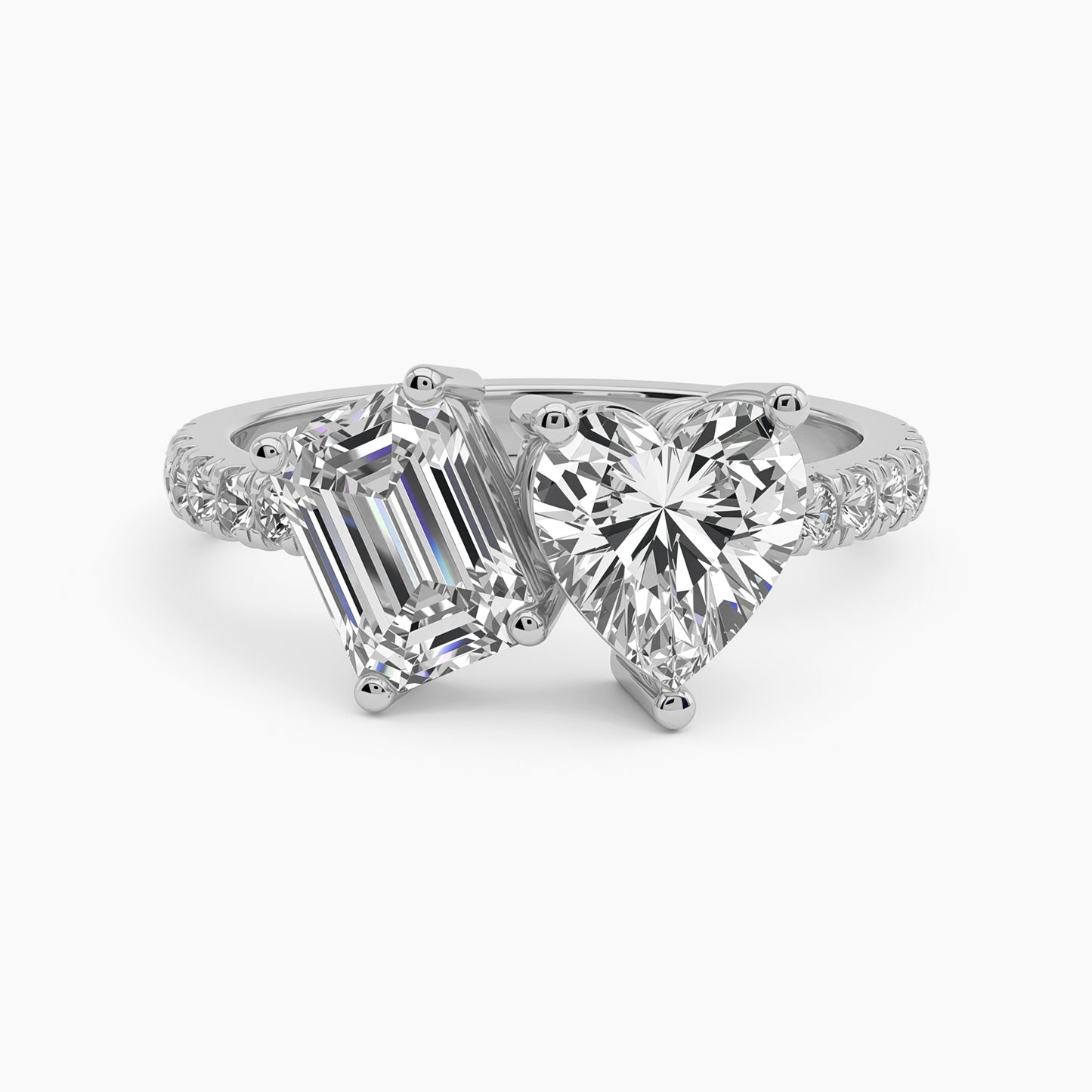 2 CTW PAOLA "Toi et Moi" Emerald and Heart |