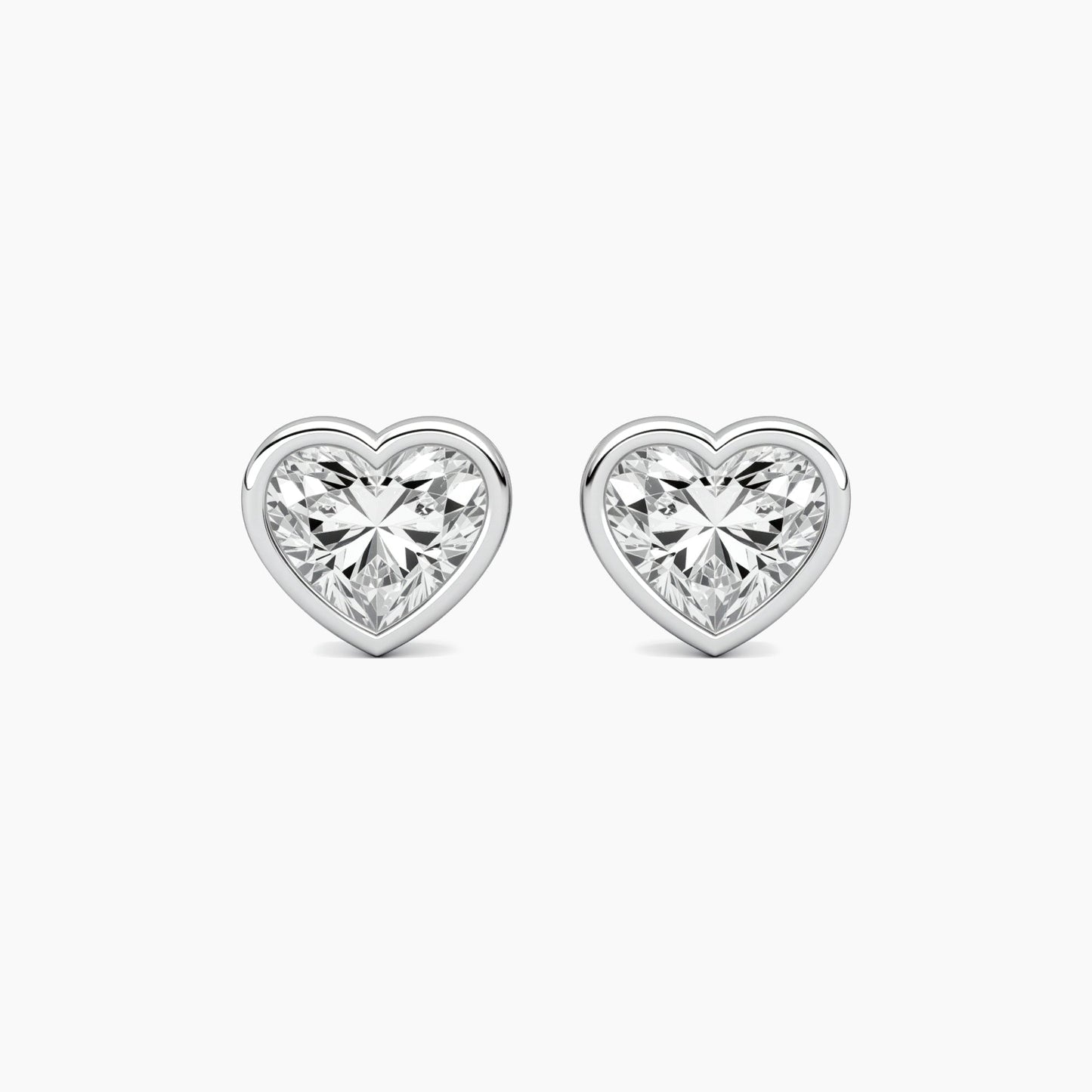 ATHENA Bezel-Set Heart Studs |