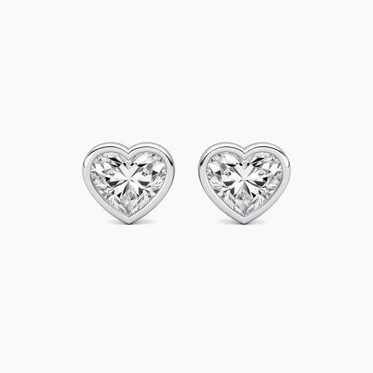 ATHENA Bezel-Set Heart Studs |