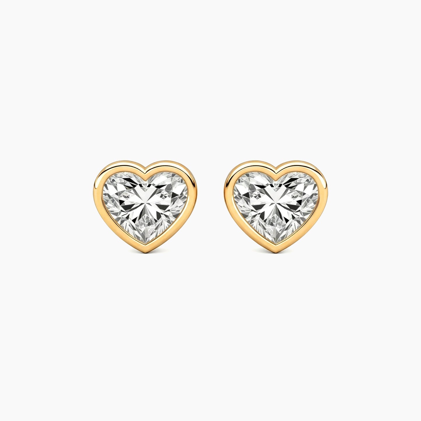 ATHENA Bezel-Set Heart Studs |