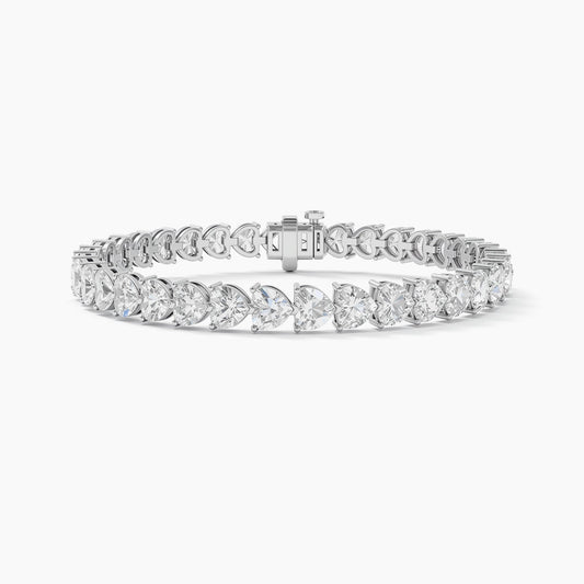 18 CTW Heart Shaped Tennis Bracelet