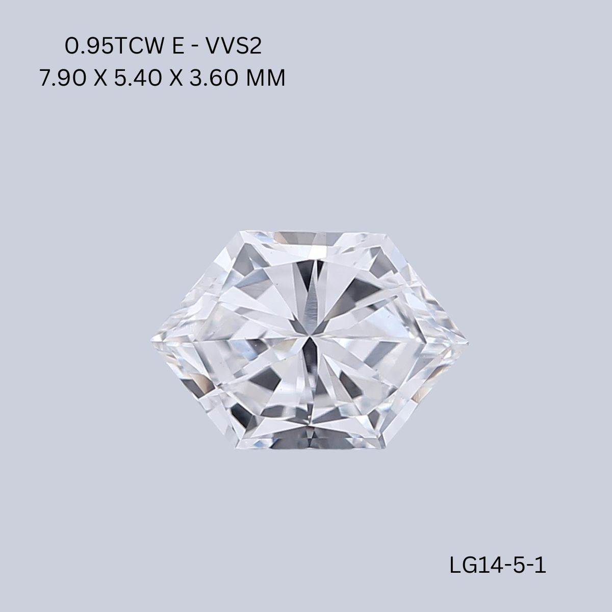 0.95ct HEXAGONAL E VVS2 Diamond