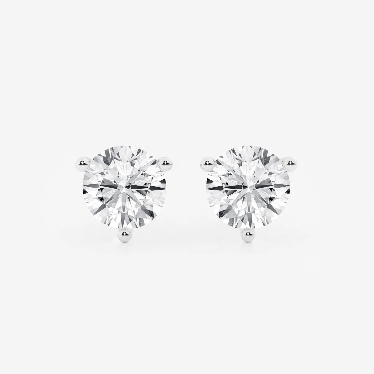 CLARA Classic Three Prong Round Martini Studs |