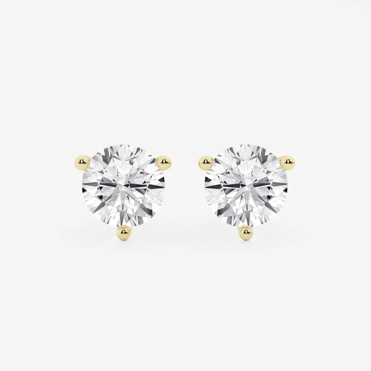 CLARA Classic Three Prong Round Martini Studs |