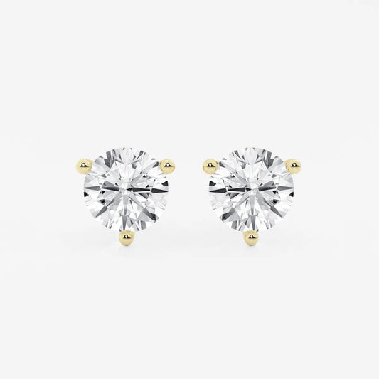 CLARA Classic Three Prong Round Martini Studs |