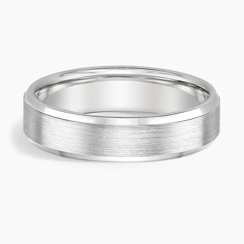 Beveled Edge Matte Wedding Ring